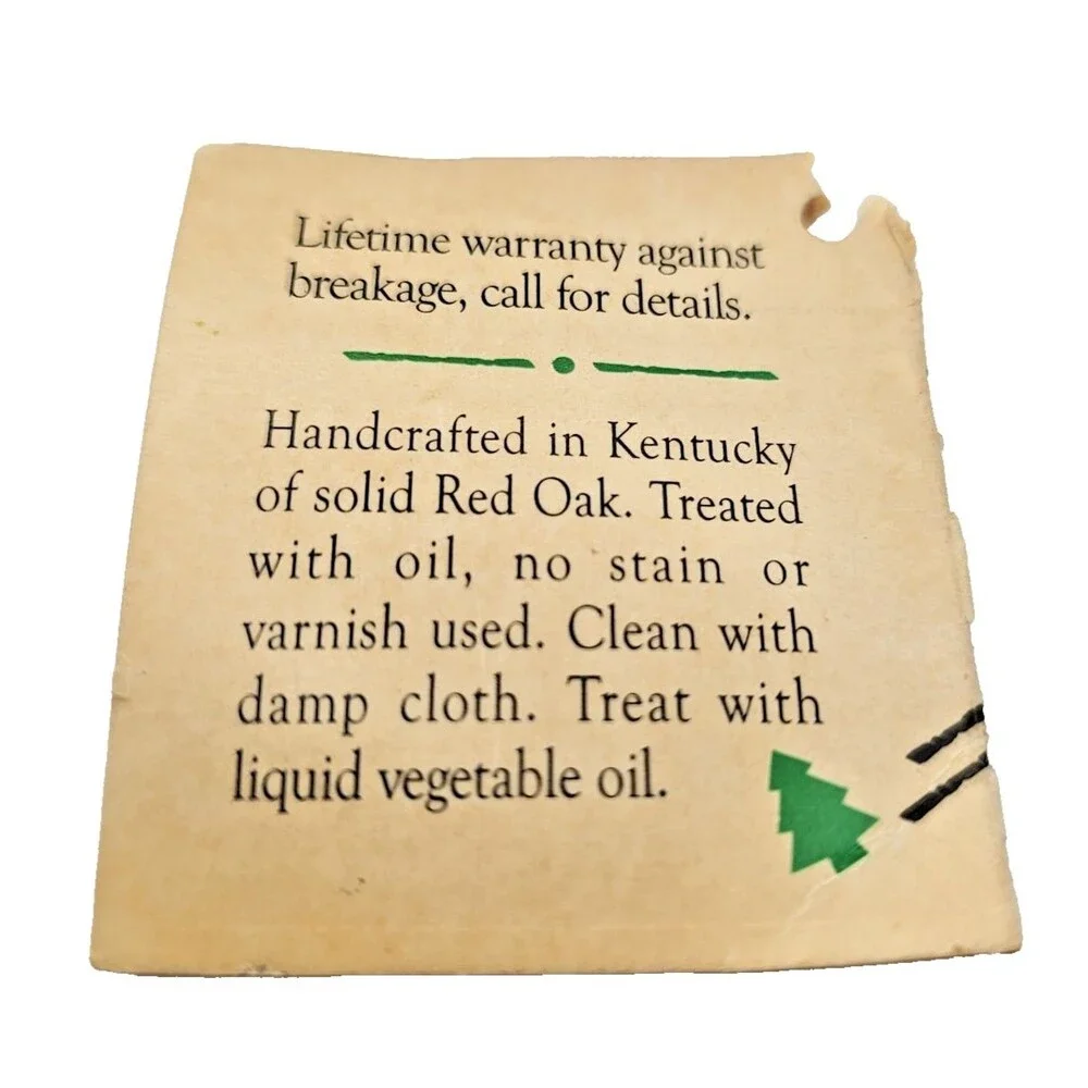 Vintage Old World Market Collapsible Wooden Basket Handcrafted In KY Red Oak NWT